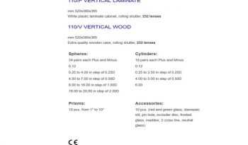 KASETA OKULISTYCZNA CIOM 110/P VERTICAL WOOD- 232 soczewki full