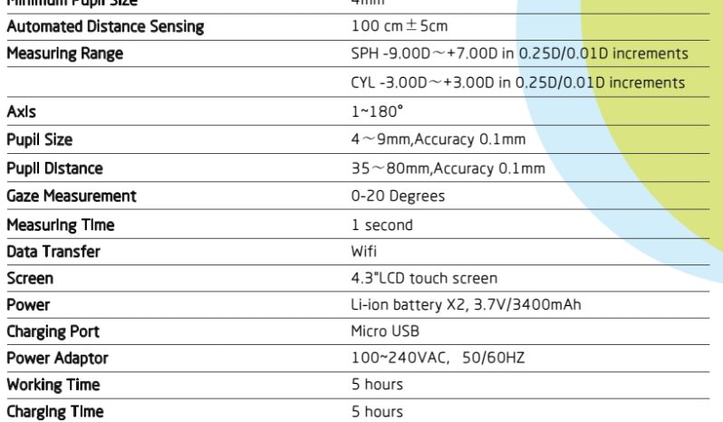 Autorefraktometr przenośny V100 Vision Screener full