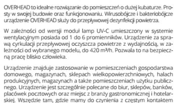 UVC-MED OVERHEAD dezynfekcja sterylizacja full